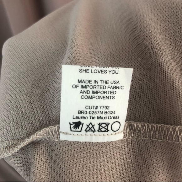 Show Me Your Mumu Lauren Tie Maxi Dress‎ Soft Beige Chiffon Size Medium - Picture 10 of 11